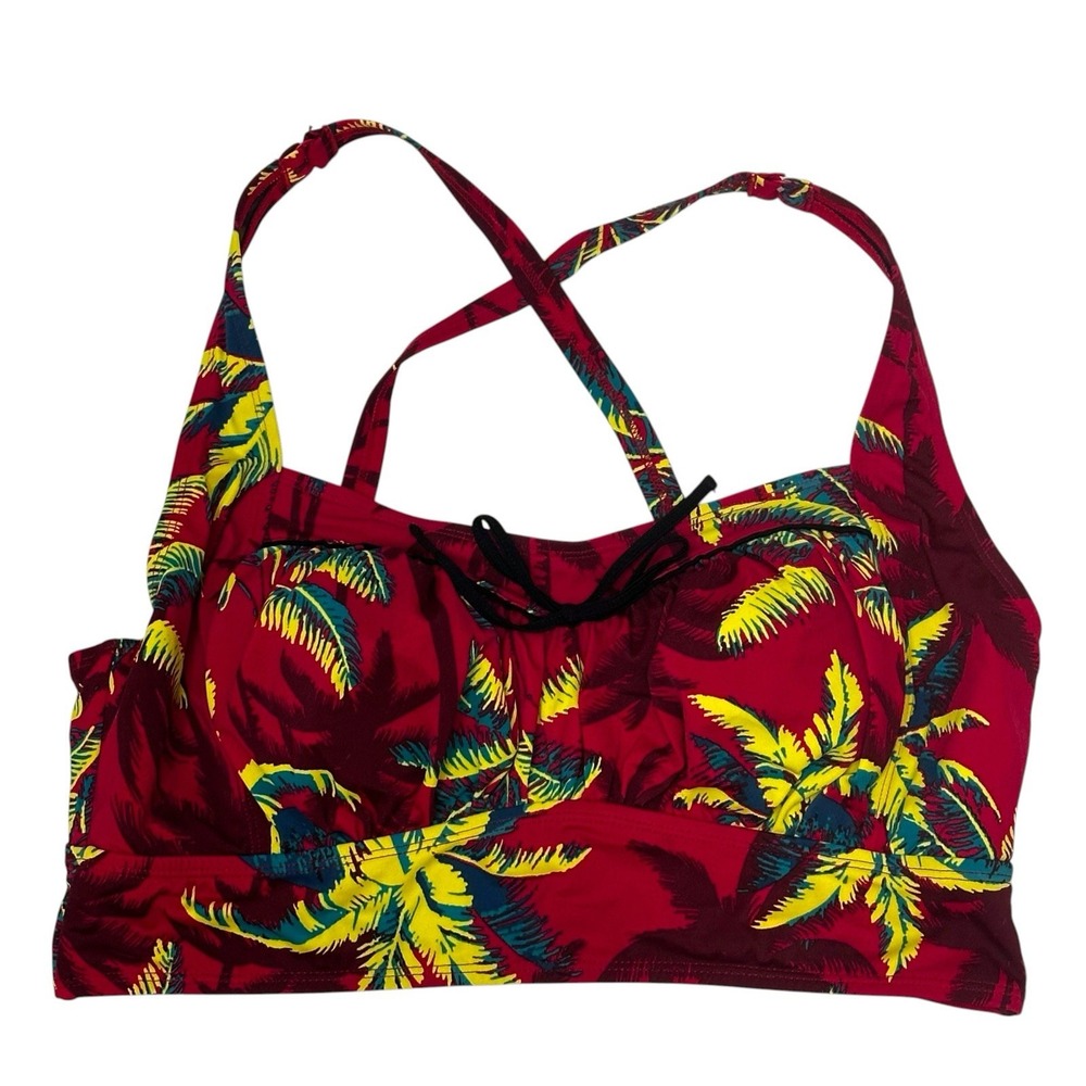 Torrid Retro Chic Wire-free Ruched Bikini Top Plus Size 1X Crisscross Straps